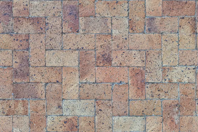Tumbled block paving in mixed tones