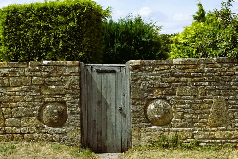 Timber gate in a stone wall
