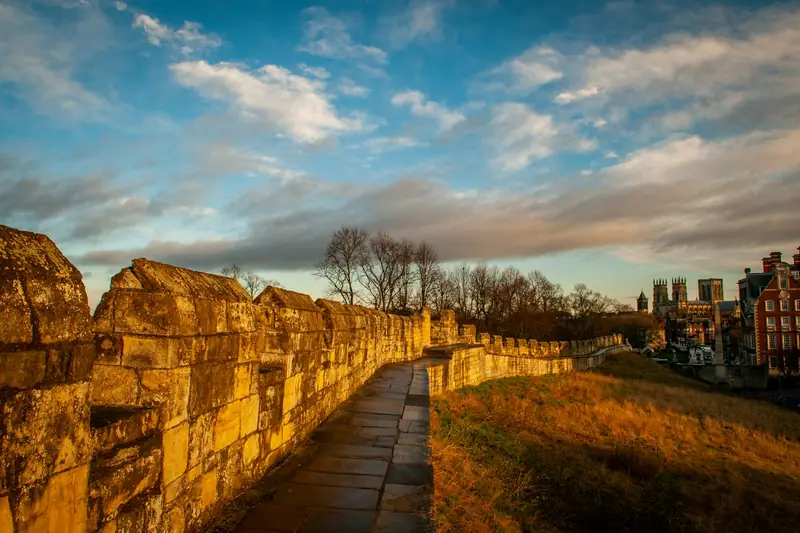 York city walls at golden hour