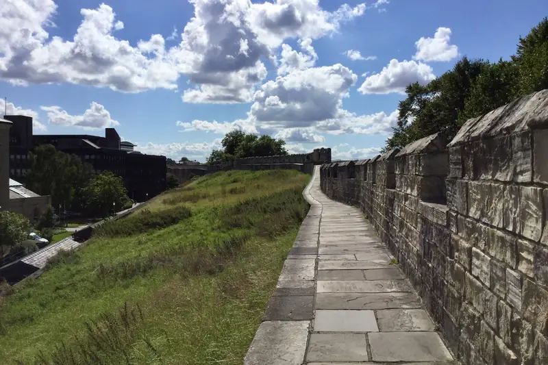 Footpath along the historic York city walls